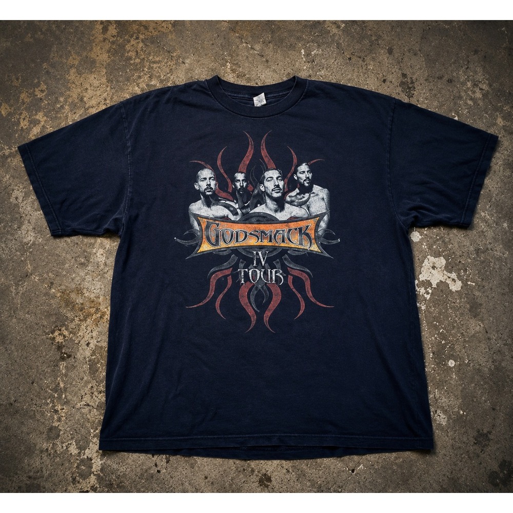 Anvil Godsmack T-Shirt IV Tour Graphic Band Black Cotton Rock XL